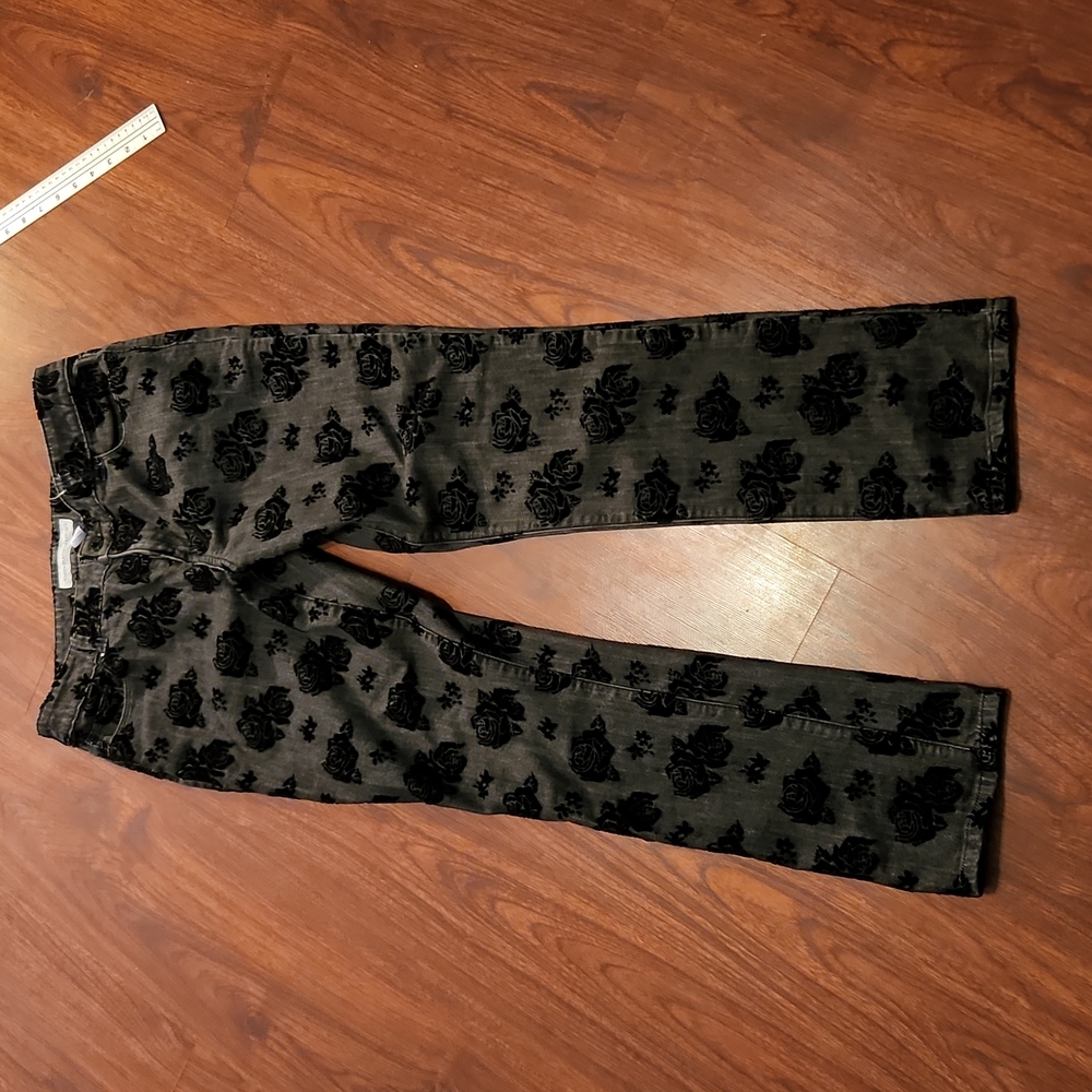 Chico’s jeans size 1.5  velvet rose black print - Picture 5 of 11